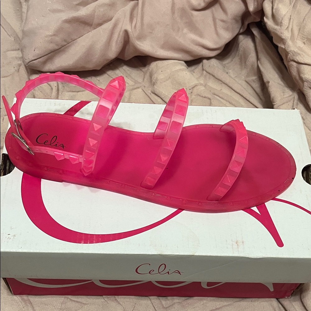 CeliaB Women's Vibrant Pink Sandals